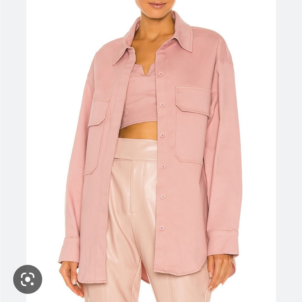 Revolve NICHOLAS Calista Shacket Shirt Jacket in Rose Pink Size 4